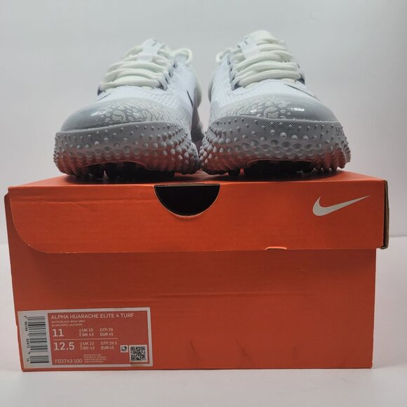 Nike Alpha Huarache Elite 4 Turf Men's White Gray Shoes FD2743-100 US Size 11NWB - Picture 2 of 10